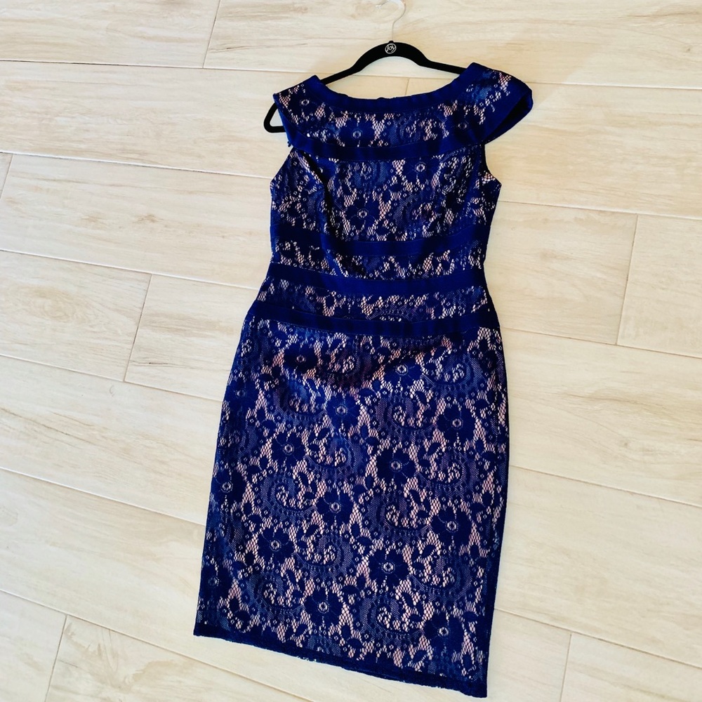 Adrianna Papell navy lace dress - never worn!